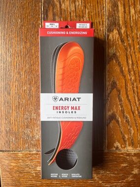 Ariat Energy Max Insoles in Orange and Black